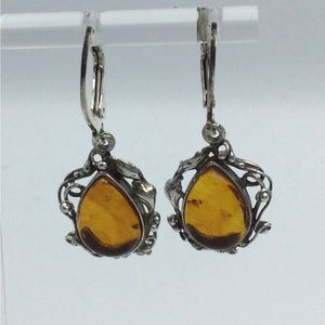 Genuine Baltic Amber Earrings NWOT